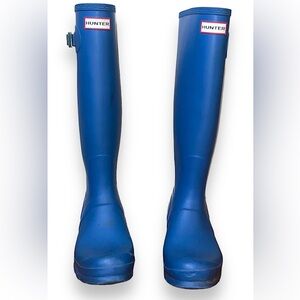 HUNTER blue tall rain boots